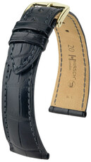 Кожена каишка Hirsch London L 04207059NQ-1, черна, алигаторска кожа, дължина L