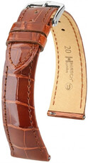 Кожена каишка Hirsch London L 04207070-2, кафяв, алигаторска кожа, дължина L, Quick Release