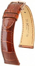 Кожена каишка Hirsch London L 04207070-7, кафява, алигаторова кожа, дължина L, Quick Release
