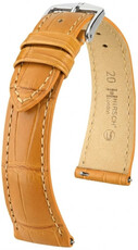Кожена каишка Hirsch London L 04207075-2, кафява, алигаторова кожа, дължина L, Quick Release