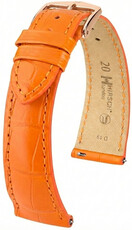 Кожена каишка Hirsch London L 04207076-7, оранжев, алигаторска кожа, дължина L, Quick Release