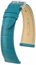 кожена каишка Hirsch London L 04207083-2, син, алигаторска кожа, дължина L, Quick Release