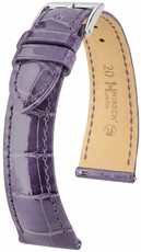 Кожена каишка Hirsch London L 04207084-2, лилав, алигаторска кожа, дължина L, Quick Release