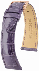 кожена каишка Hirsch London L 04207084-7, лилава, алигаторска кожа, дължина L, Quick Release