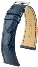 Кожена каишка Hirsch London L 04266080-2, синя, гущерска кожа, дължина L, Quick Release