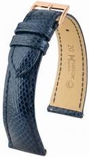 Кожена каишка Hirsch London L 04266080-7, синя, ящерска кожа, дължина L, Quick Release