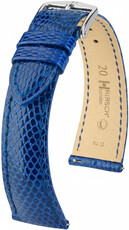 Кожена каишка Hirsch London L 04266085-2, синя, кожа от гущер, дължина L, Quick Release