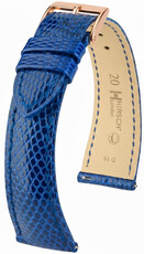 Кожена каишка Hirsch London L 04266085-7, син, кожа от гущер, дължина L, Quick Release