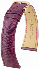 кожена каишка Hirsch London L 04266087-7, лилав, гущерска кожа, дължина L, Quick Release