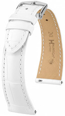 Кожена каишка Hirsch London L 04307009-2, бяла, алигаторова кожа, дължина L, Quick Release