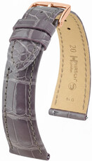 Кожена каишка Hirsch London L 04307012-7, лилав, алигаторска кожа, дължина L, Quick Release