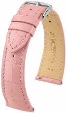 Кожена каишка Hirsch London L 04307022-2, розова, алигаторова кожа, дължина L, Quick Release