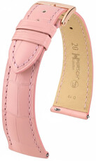 Кожена каишка Hirsch London L 04307022-7, розов, алигаторска кожа, дължина L, Quick Release