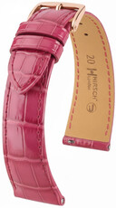 Кожена каишка Hirsch London L 04307024-7, розова, алигаторска кожа, дължина L, Quick Release