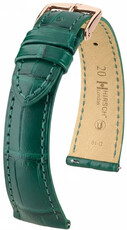 кожена каишка Hirsch London L 04307049-7, зелен, алигаторска кожа, дължина L, Quick Release