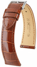 Кожена каишка Hirsch London L 04307070-2, кафява, алигаторска кожа, дължина L, Quick Release