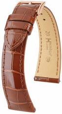 Кожена каишка Hirsch London L 04307070-7, кафява, алигаторска кожа, дължина L, Quick Release