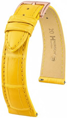 Кожена каишка Hirsch London L 04307072-7, жълт, алигаторска кожа, дължина L, Quick Release