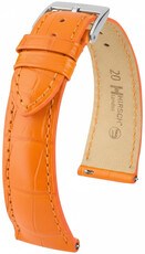Кожена каишка Hirsch London L 04307076-2, оранжева, алигаторска кожа, дължина L, Quick Release
