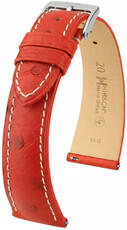 Кожена каишка Hirsch Massai Ostrich 04262121-2, червено, щраусова кожа, Quick Release
