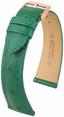 Кожена каишка Hirsch Massai Ostrich 04262140-7, зелен, щраусова кожа, Quick Release