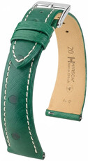 Кожена каишка Hirsch Massai Ostrich 04262141-2, зелен, щраусова кожа, Quick Release
