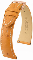 Кожена каишка Hirsch Massai Ostrich 04262174-7, кафяв, щраусова кожа, Quick Release