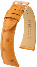 Кожена каишка Hirsch Massai Ostrich 04262175-7, кафяв, щраусова кожа, Quick Release