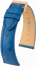 Кожена каишка Hirsch Massai Ostrich 04262185-7, синьо, щраусова кожа, Quick Release