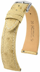 Кожена каишка Hirsch Massai Ostrich 04262190-2, бежов, щраусова кожа, Quick Release