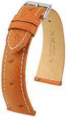 Кожена каишка Hirsch Massai Ostrich L 04262071-2, кафява, щраусова кожа, дължина L, Quick Release