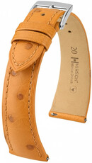 кожена каишка Hirsch Massai Ostrich L 04262075-2, кафяв, щраусова кожа, дължина L, Quick Release