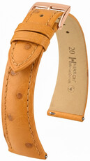 кожена каишка Hirsch Massai Ostrich L 04262075-7, кафяв, щраусова кожа, дължина L, Quick Release