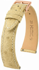 кожена каишка Hirsch Massai Ostrich L 04262090-7, бежов, щраусова кожа, дължина L, Quick Release