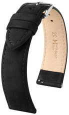 кожена каишка Hirsch Osiris Nubuk 03433150-2, черна, телешка кожа, дължина M, Quick Release