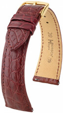 Кожена каишка Hirsch Regent L 04107069-1, червена, алигаторова кожа, дължина L, Quick Release