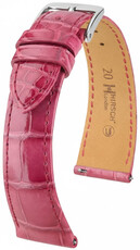 Кожена каишка Hirsch London L 04207024-2, розова, алигаторова кожа, дължина L, Quick Release