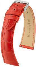кожена каишка Hirsch London L 04207029-2, червен, алигаторска кожа, дължина L, Quick Release
