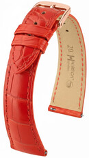 кожена каишка Hirsch London L 04207029-7, червен, алигаторска кожа, дължина L, Quick Release