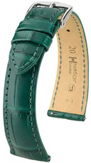 Кожена каишка Hirsch London L 04207049-2, зелена, алигаторска кожа, дължина L, Quick Release