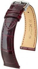 Кожена каишка Hirsch London L 04207060-2, червена, алигаторска кожа, дължина L, Quick Release
