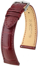 Кожена каишка Hirsch London L 04207069-2, червена, алигаторова кожа, дължина L, Quick Release