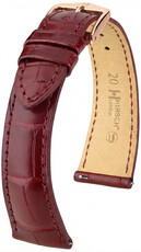 кожена каишка Hirsch London L 04207069-7, червена, алигаторска кожа, дължина L, Quick Release