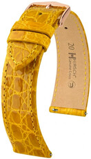 Кожена каишка Hirsch Genuine Croco L 01808072-7, жълта, крокодилска кожа, дължина L, Quick Release
