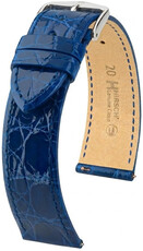 Кожена каишка Hirsch Genuine Croco L 01808085-2, синя, крокодилска кожа, дължина L, Quick Release