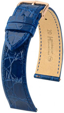 Кожена каишка Hirsch Genuine Croco L 01808085-7, синя, крокодилска кожа, дължина L, Quick Release