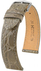 Кожена каишка Hirsch Genuine Croco 01808130-2, сив, крокодилска кожа, Quick Release