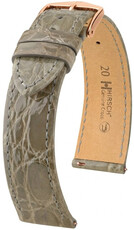 Кожена каишка Hirsch Genuine Croco 01808130-7, сив, крокодилска кожа, Quick Release