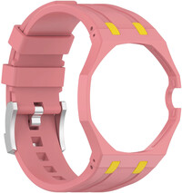 силиконова каишка Ricardo Pinzolo (за Swatch Royal Pop), Pink, с калъф, коронка на 3h