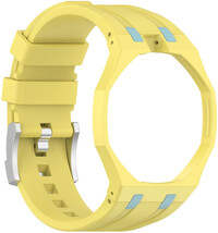 силиконова каишка Ricardo Pinzolo (за Swatch Royal Pop), Yellow, с калъф, коронка на 12h